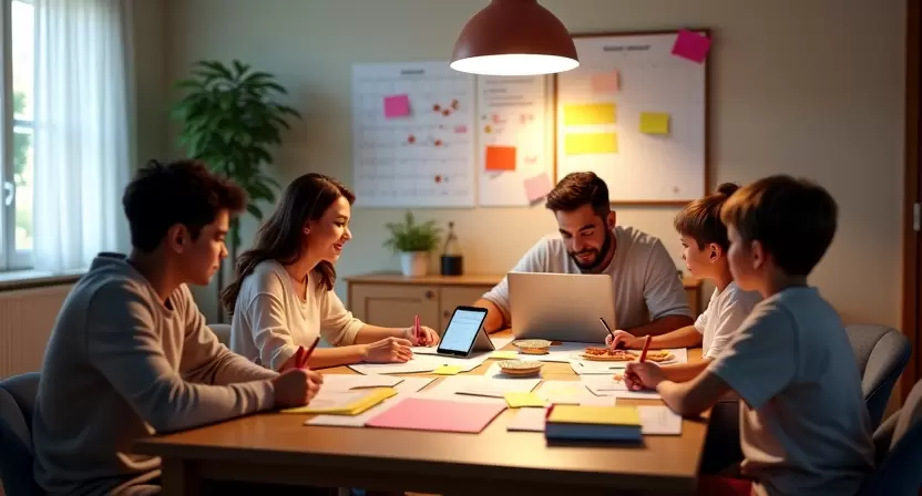 Organização financeira para famílias grandes